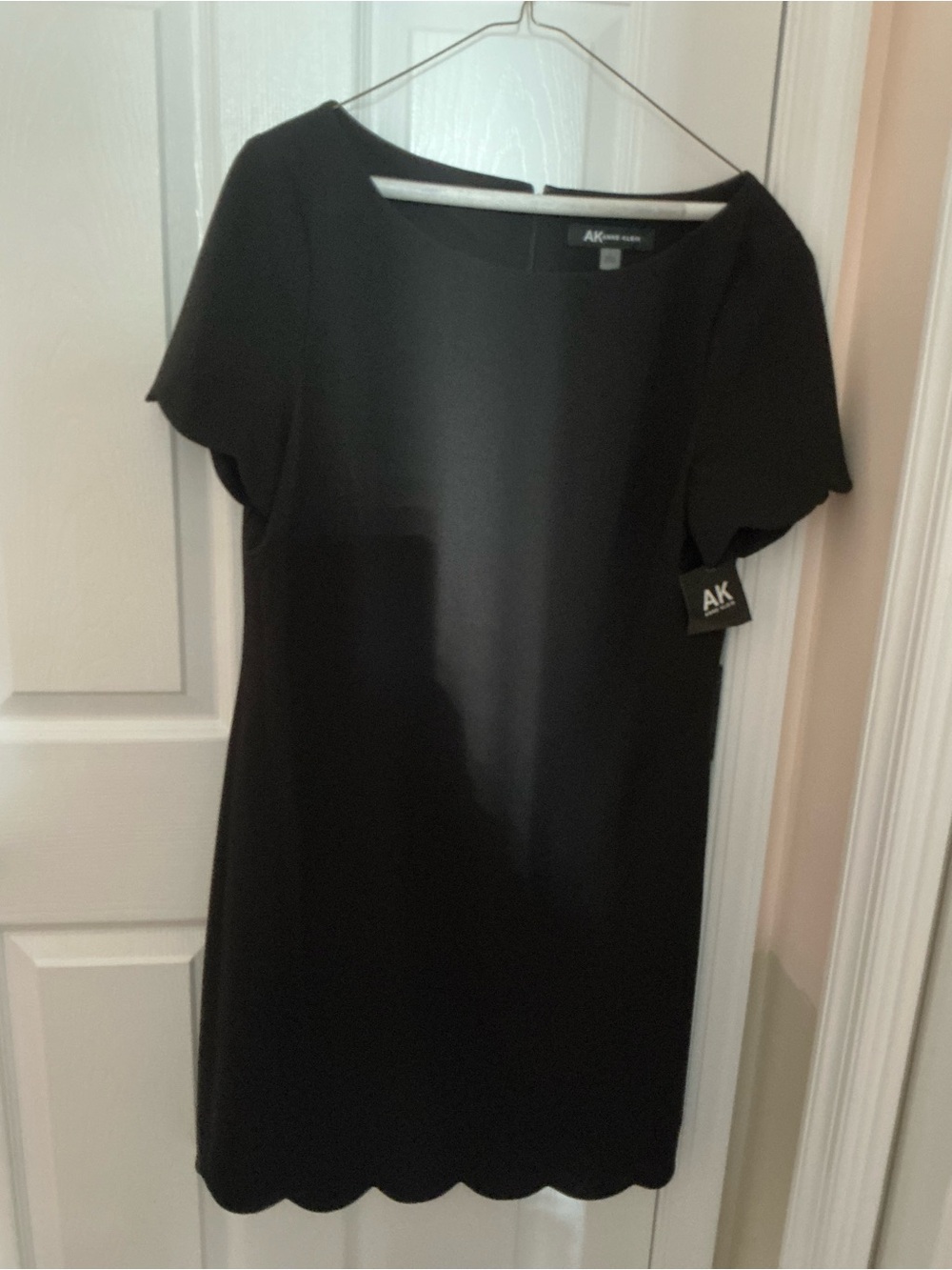 Anne Klein scalloped little black dress